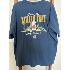 State 48-Miller Time light blue short sleeve graphic T-shirt-2XL- comfortable!